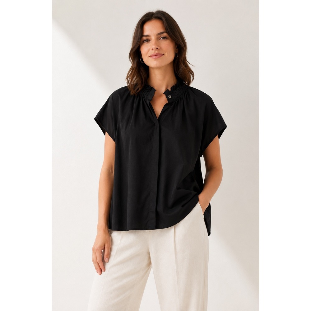 Tuckernuck Pomander Place Rae Blouse Black Button Front Top XXL